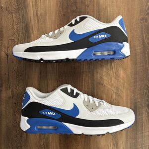 Nike Air Max 90 Golf Mens Size 15 Shoes White Royal Blue Spikeless DX5999-141